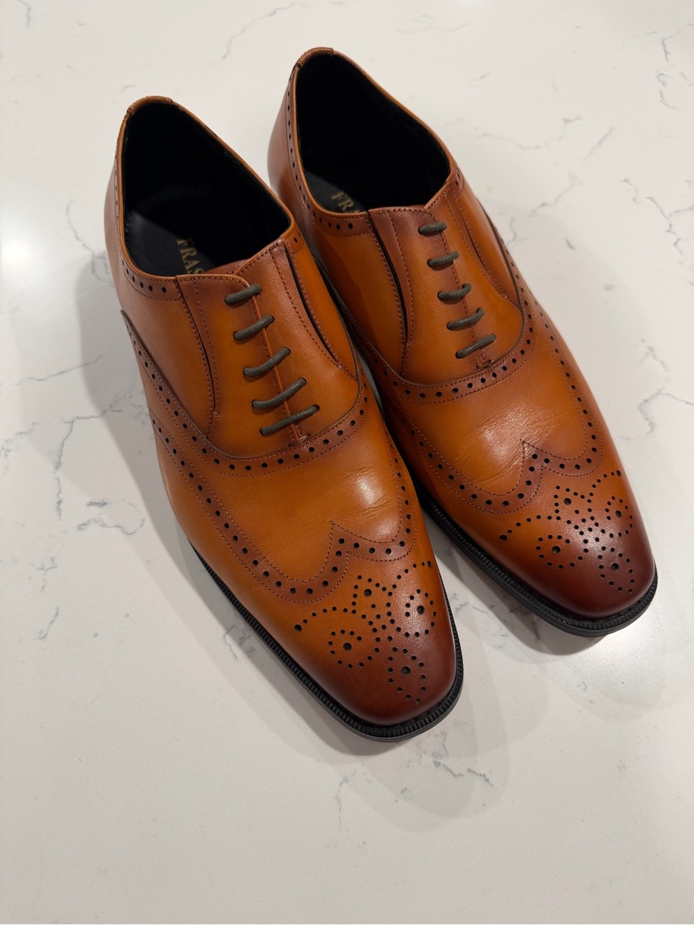 Men's Tan Oxfords - Classic Wingtip Dress Shoes